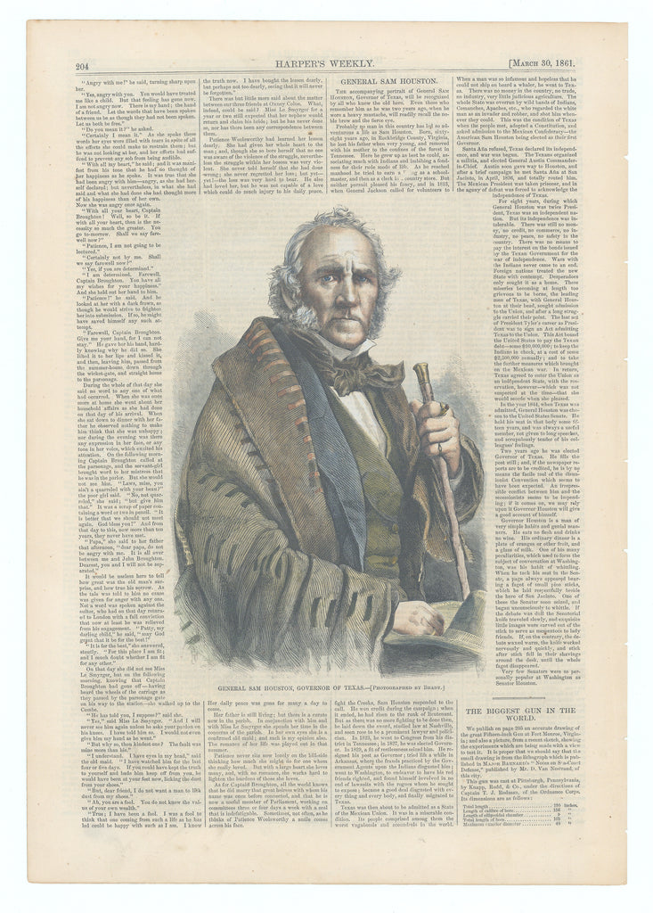 General Sam Houston: Harper's Weekly, 1861