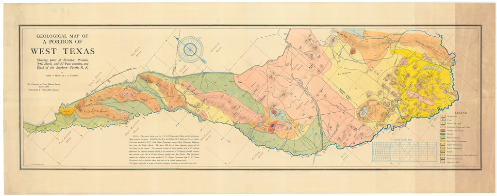 Geological Map of a Portion of West Texas: Hill & Udden, 1904