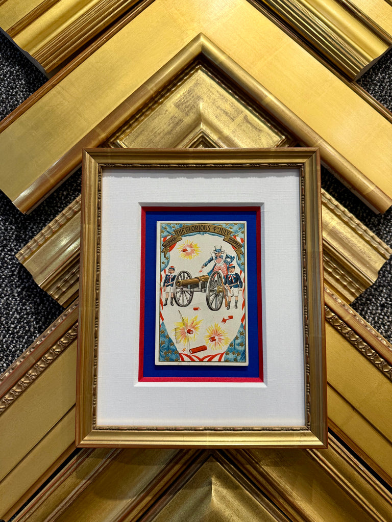Framed Antique 4th of July Postcard: Unknown, c.1907