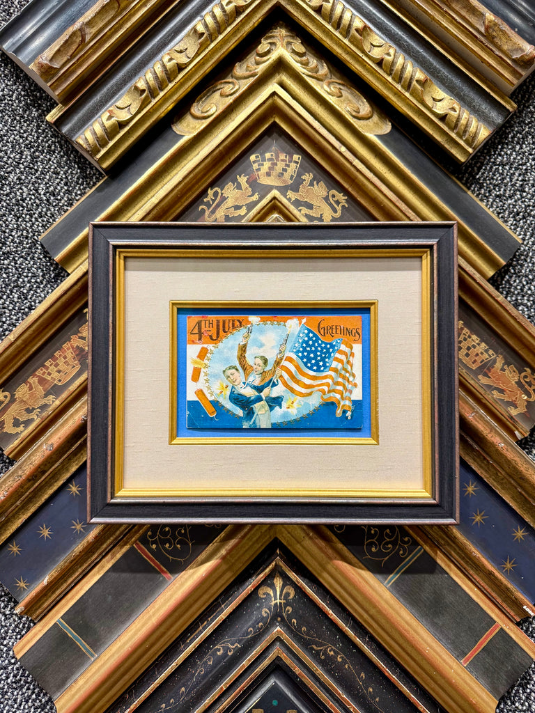 Framed Antique 4th of July Postcard: Unknown, c.1907