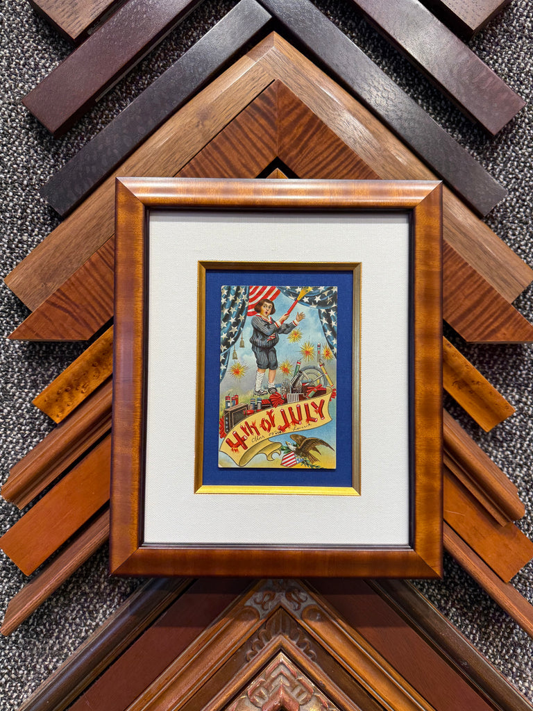 Framed Antique 4th of July Postcard: Unknown, c.1907