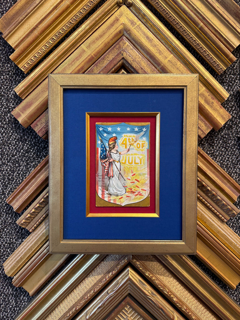 Framed Antique 4th of July Postcard: Unkown, c.1907