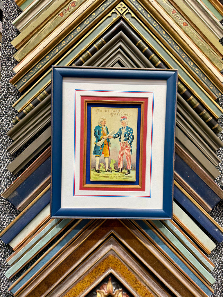 Framed Antique 4th of July Postcard: Unknown, c.1907
