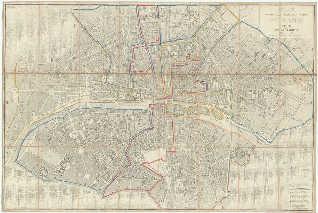 Plan de Paris: Jean, 1802