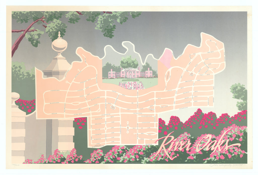 River Oaks Promotional Poster: Randy Rhulman Design & Illustration, c.1980