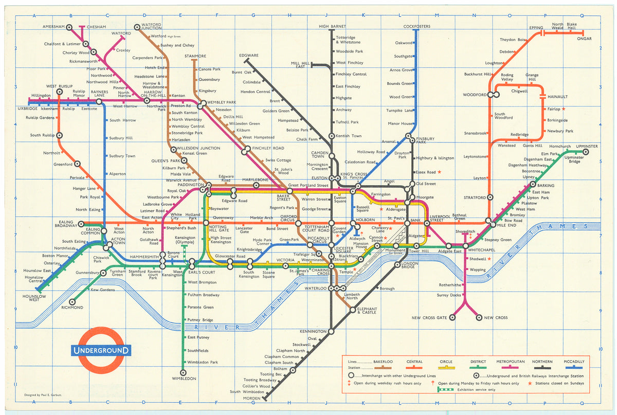 Underground Diagram of Lines and Station Index: Beck, 1964 – The ...