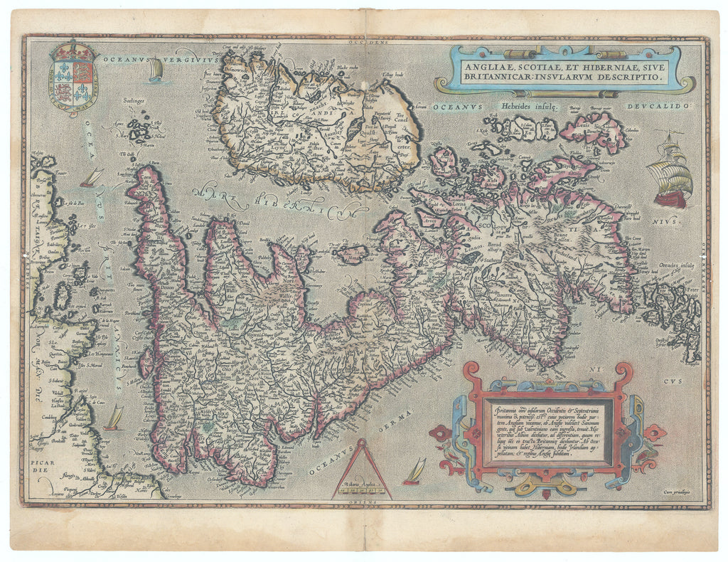 Angliae, Scotiae, Et Hiberniae, Sive Britannicar: Insvlarvm Descriptio: Ortelius, 1575