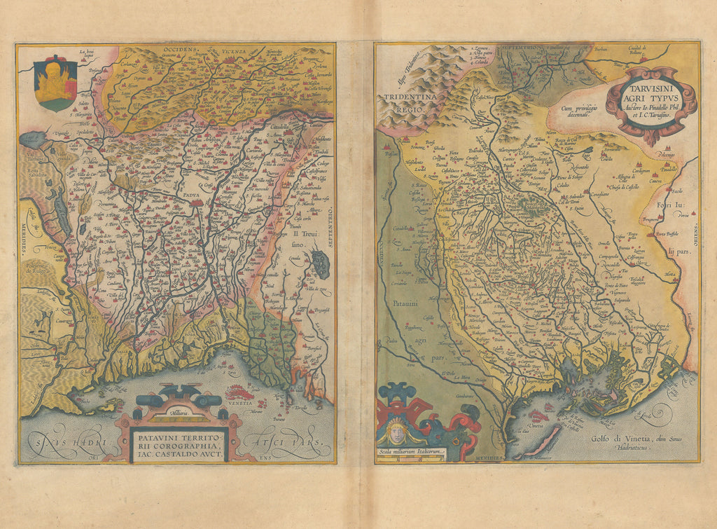 Patavini Territorii Corographia, Tarvisini Agri Typus: Ortelius 1603