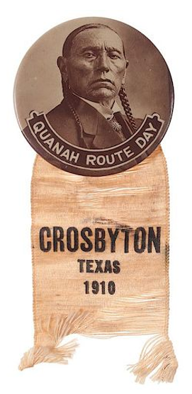 Quanah Parker Texan Homage Badge: Unknown, 1910