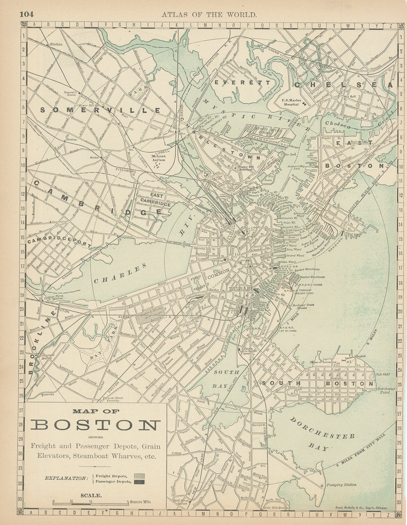 Map of Boston: Rand, McNally & Co., 1887