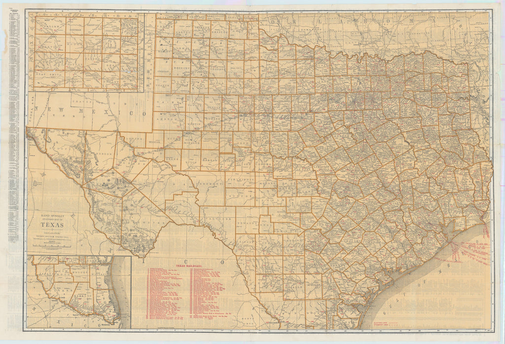 Rand McNally Standard Map of Texas: Rand McNally & Company, c.1920