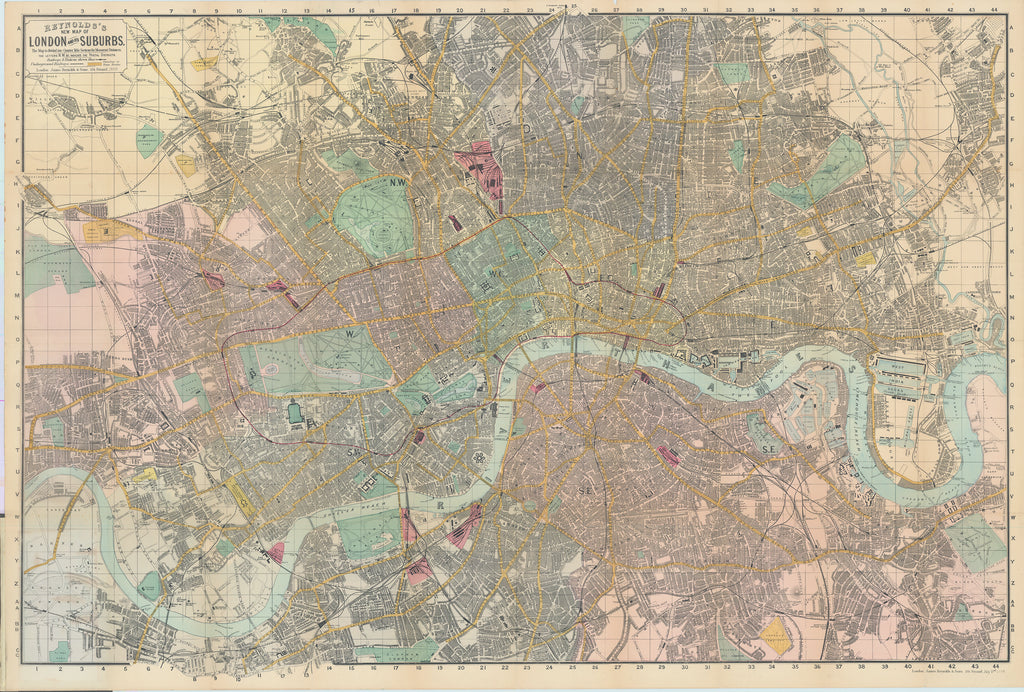 Reynolds's New Map of London and its Suburbs...: James Reynolds & Sons, 1888