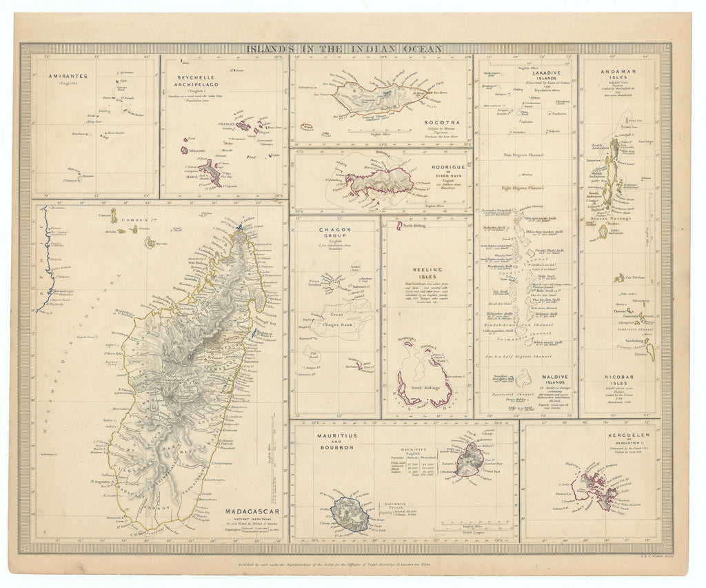 Islands in the Indian Ocean: SDUK, c.1840