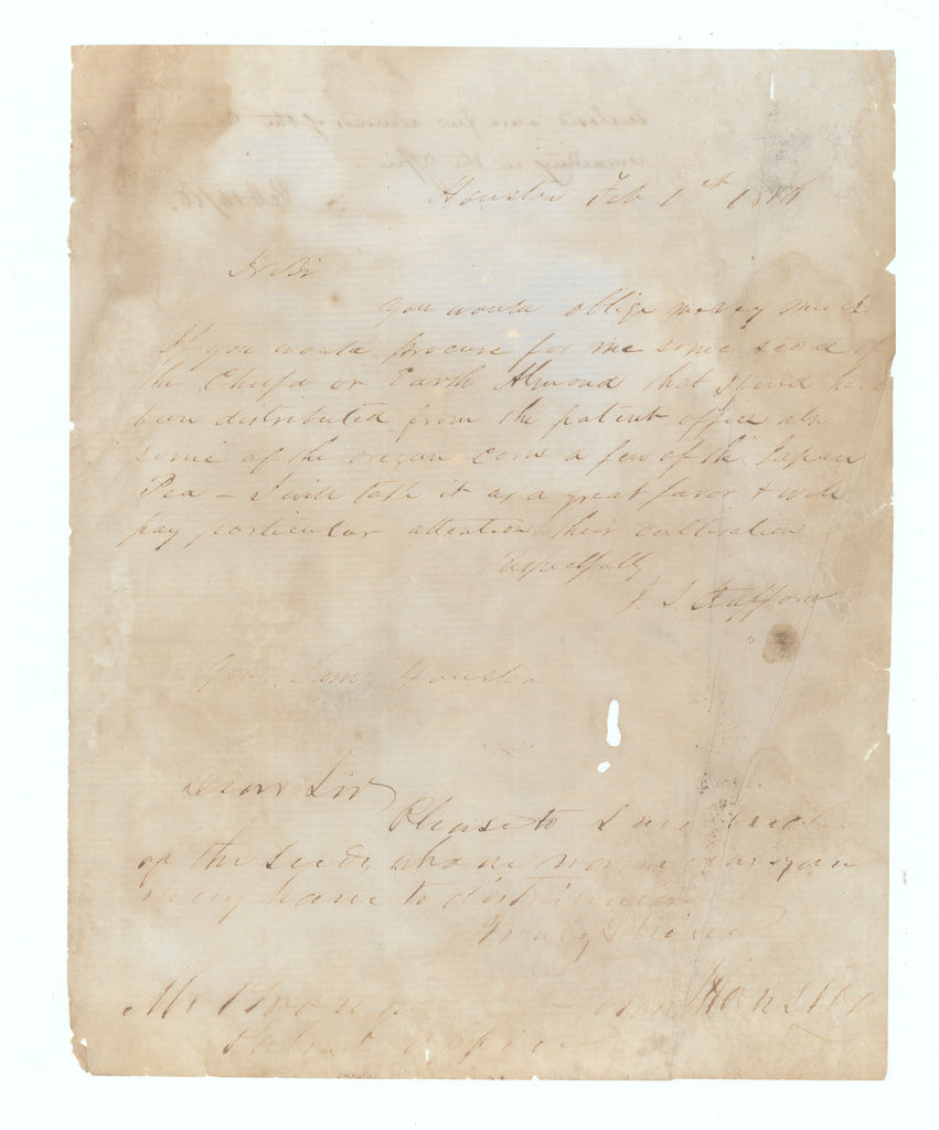 [Letter Signed]: Sam Houston, 1856