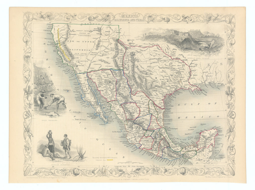 Mexico, California and Texas[Gold Rush!]: Tallis, 1851