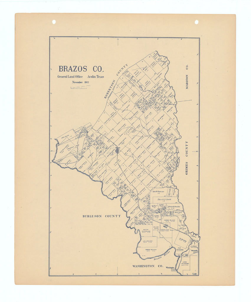 Brazos County: Texas General Land Office, c.1927
