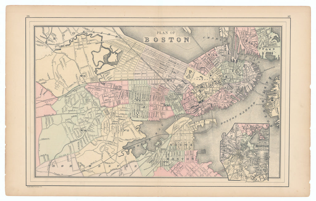 Plan of Boston: William Bradley & Bros, 1887