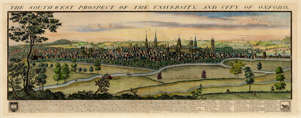 Old map of Oxford University