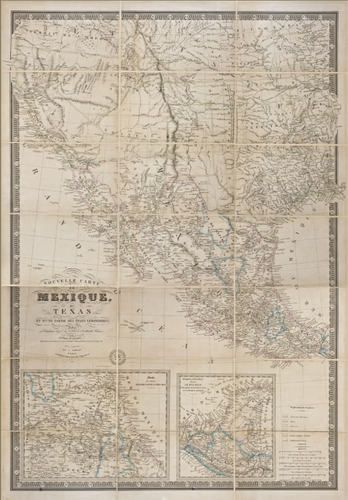 Old map of Mexico and Texas