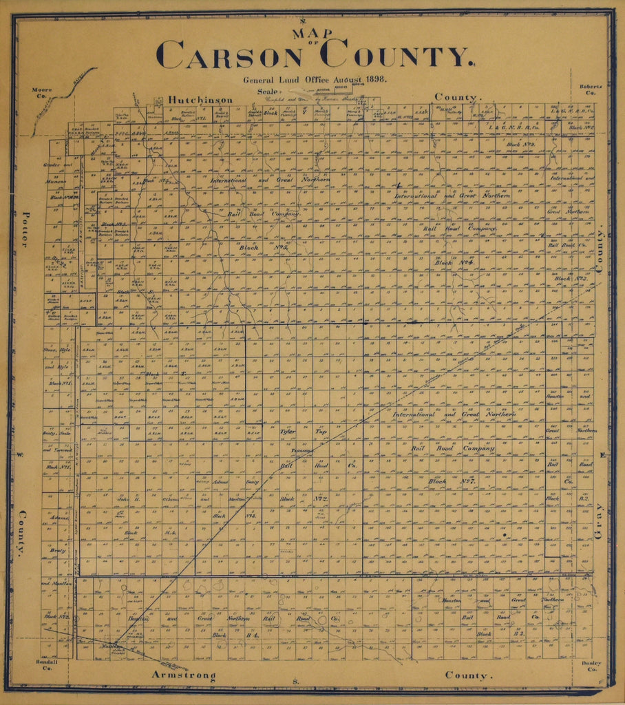 Carson County Texas: General Land Office (Herman Pressler) 1898