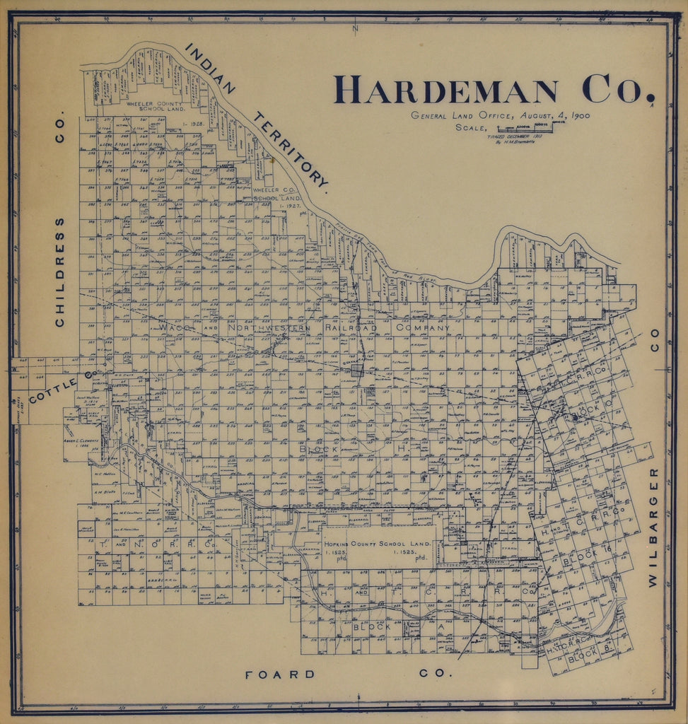 Hardeman County, Texas: General Land Office (H.M. Bramlette) 1913
