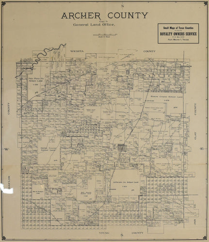 Old map of Archer County, Texas