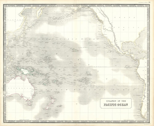 Old map of the Pacific Ocean