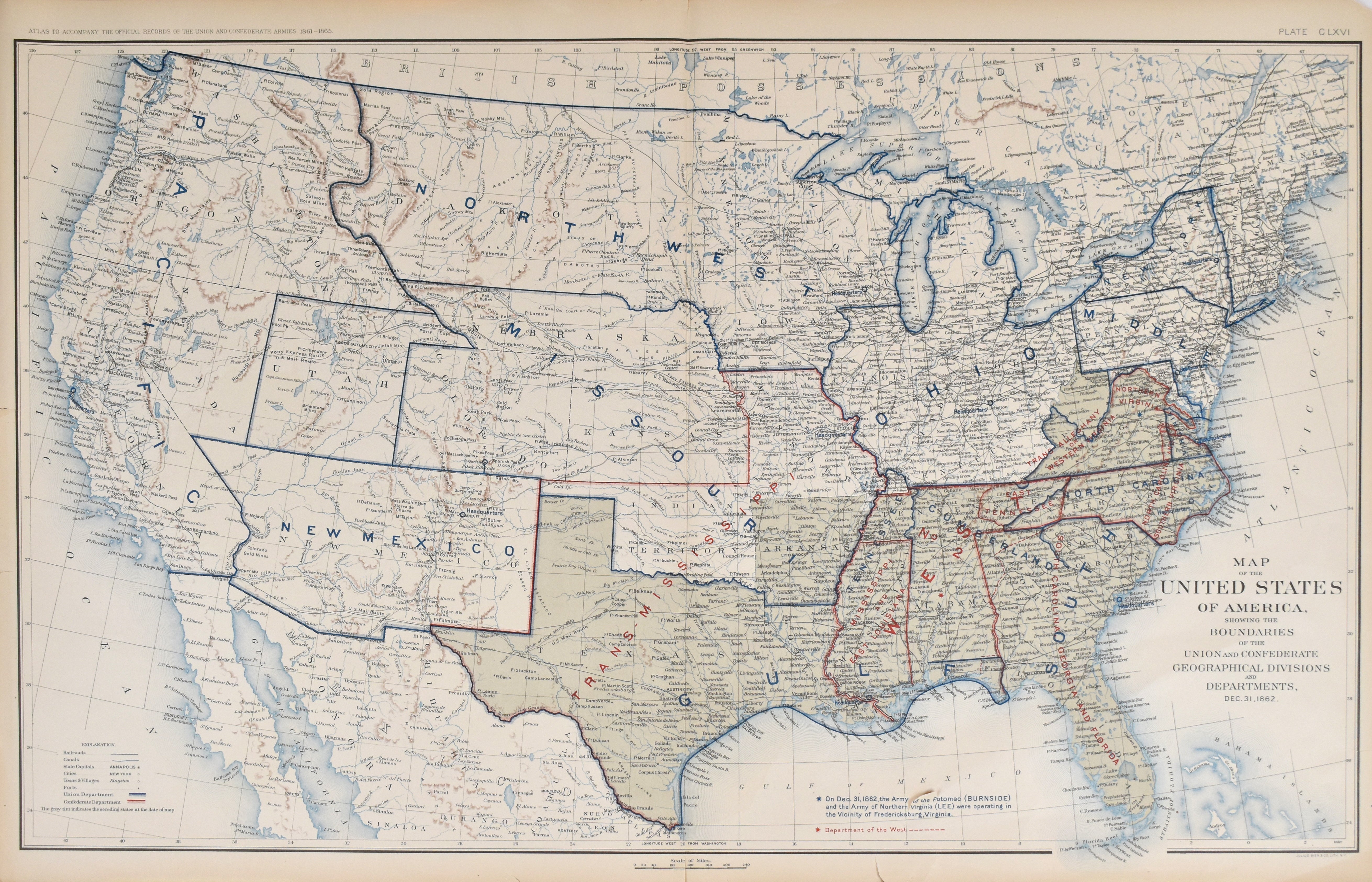 Confederate Map Map Of States During Civil War The United States At The Outbreak Of
