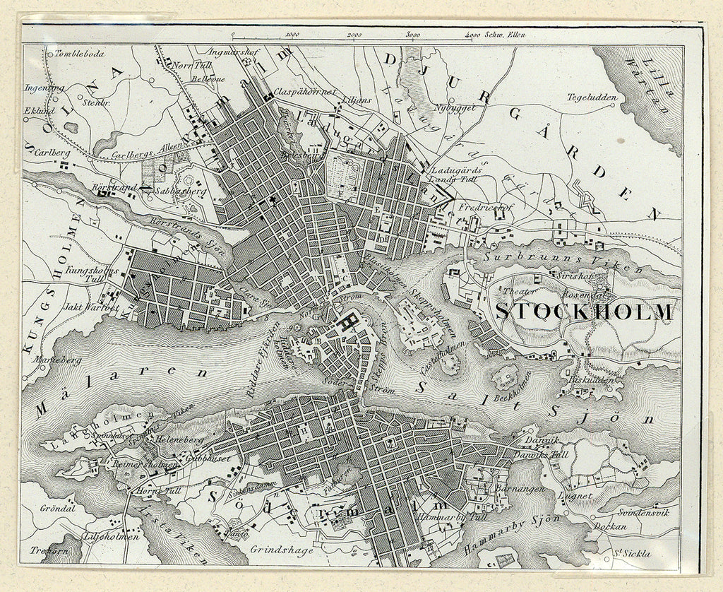 Old map of Stockholm, Sweden