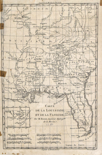 Old map of Louisiana and Florida