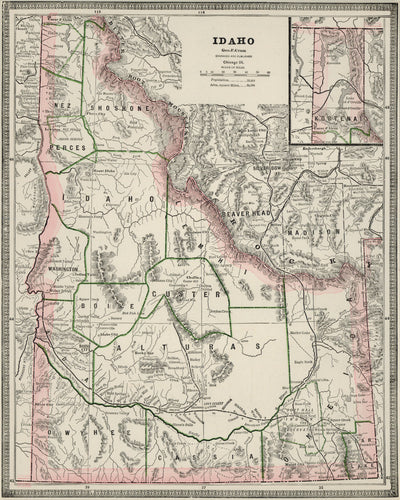 Old map of Idaho