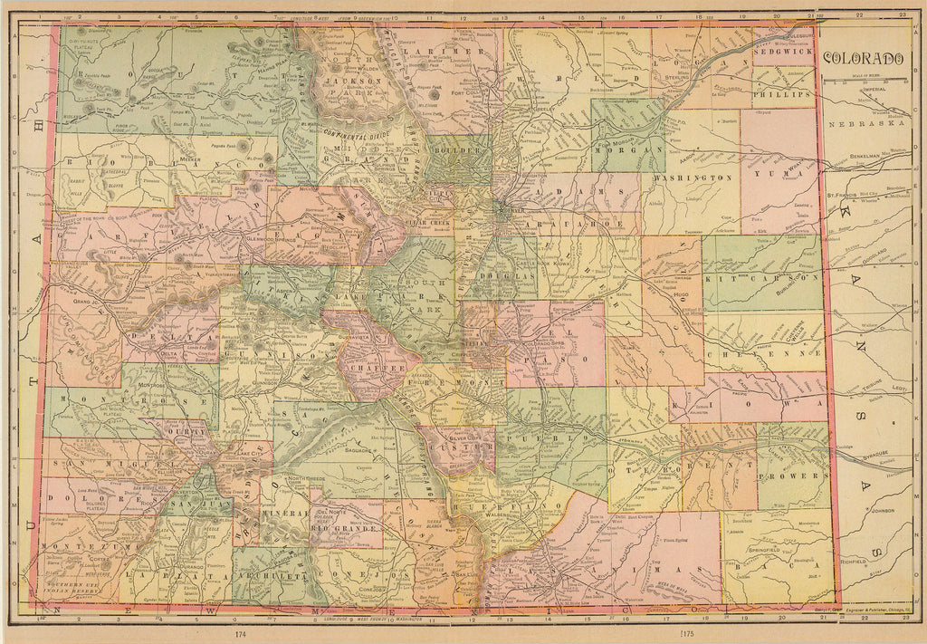 Old map of Colorado