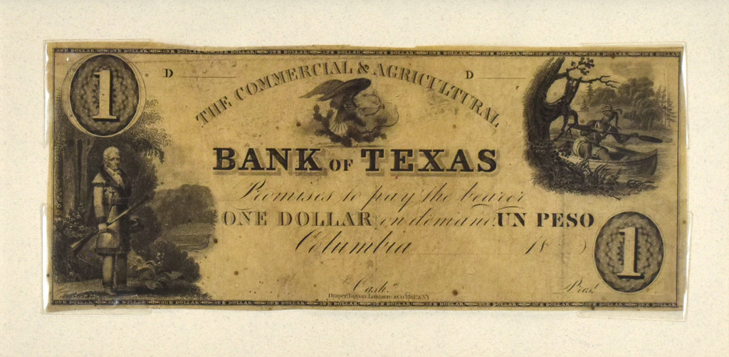 One Dollar: The Commercial and Agricultural Bank of Texas c. 1835