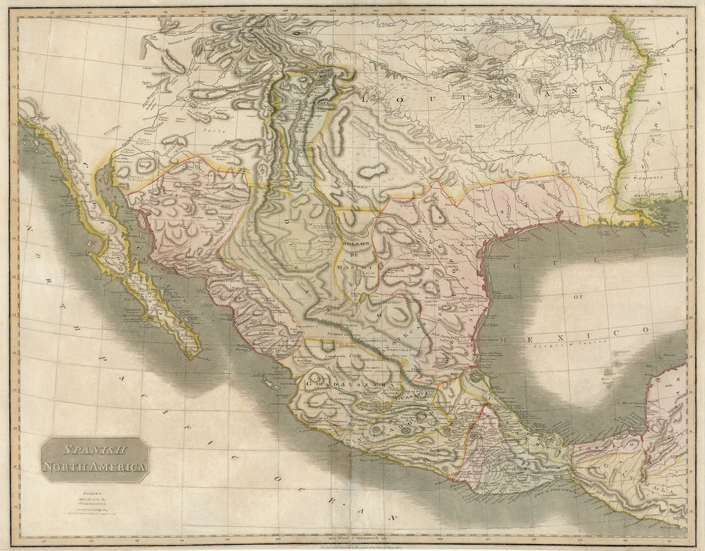 Old map of Spanish North America