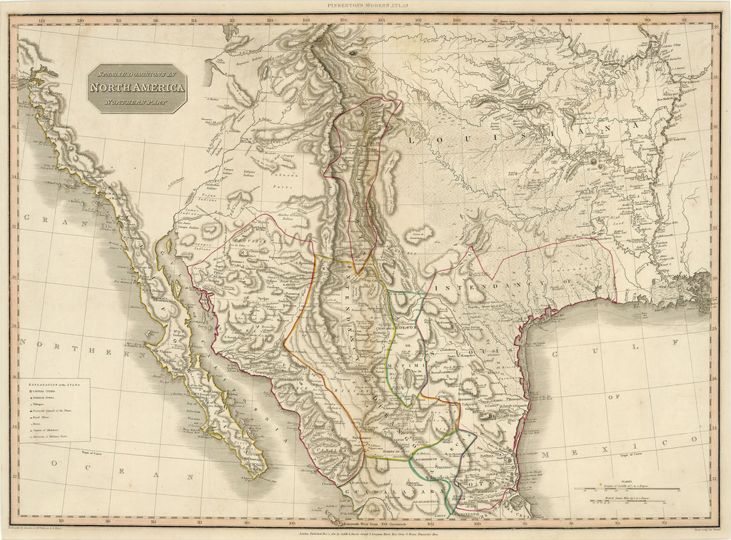 Old map of Spanish North America