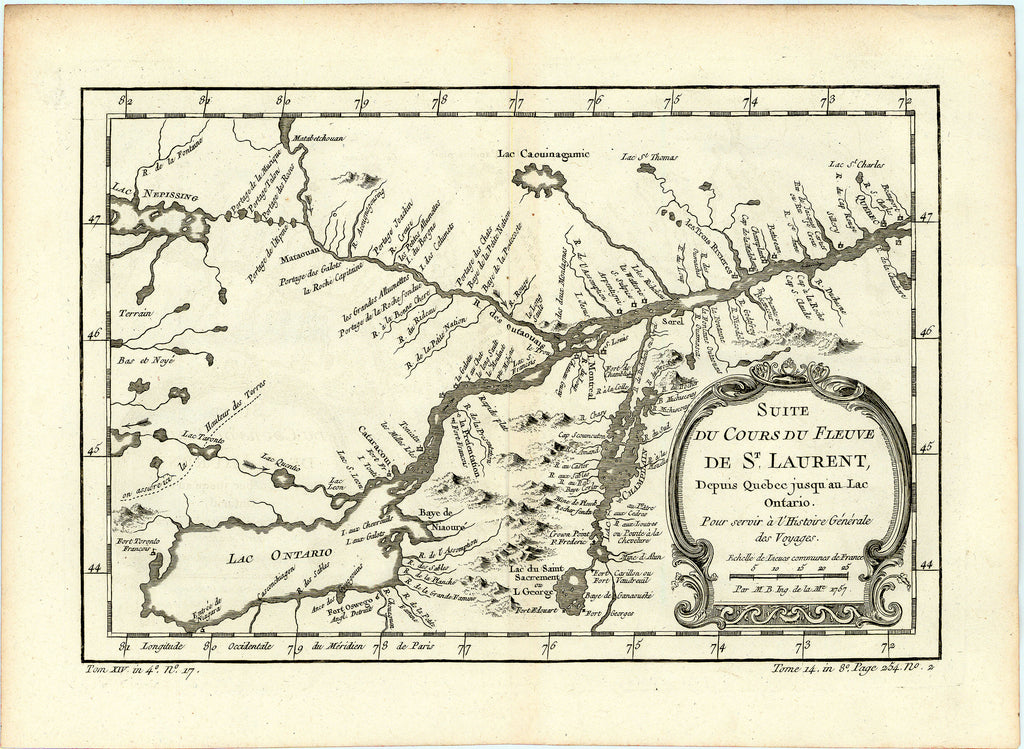 Old map of the St. Lawrence River