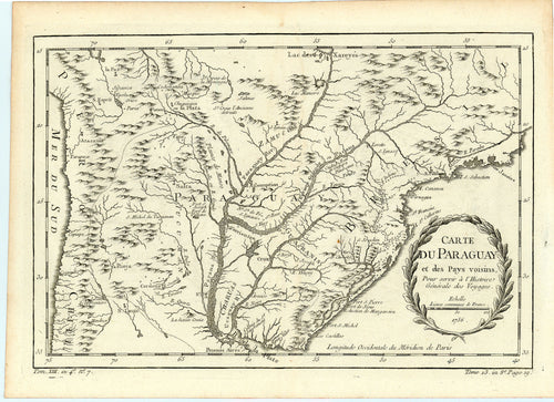 Old map of Paraguay