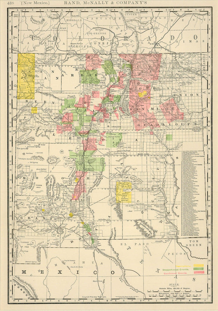 New Mexico: Rand, McNally & Co. 1888