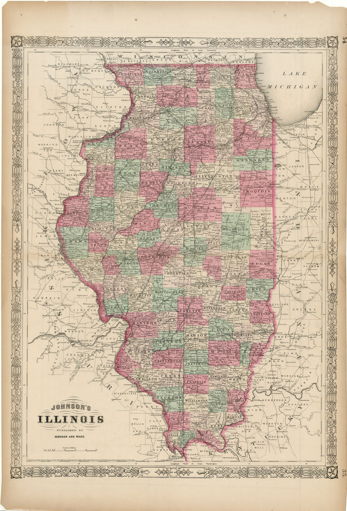 Old map of Illinois