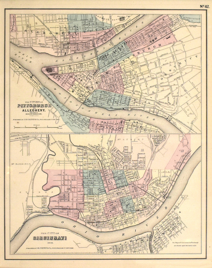 Pittsburgh and Cincinnati: Colton c. 1855