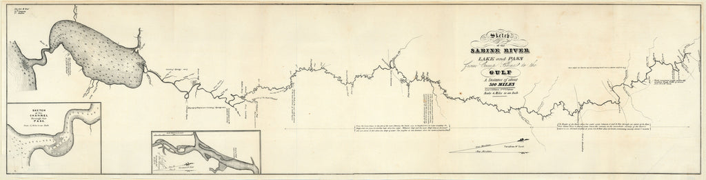 Old map of the Sabine River