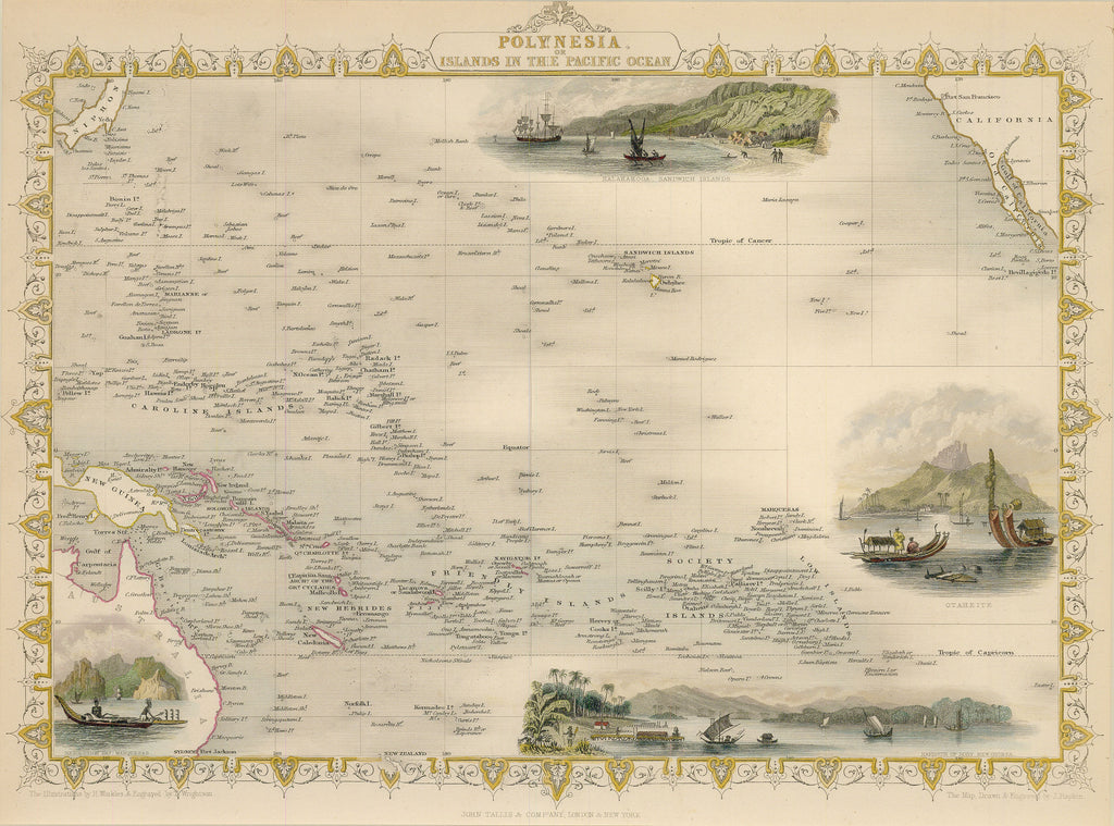 Old map of the Pacific islands