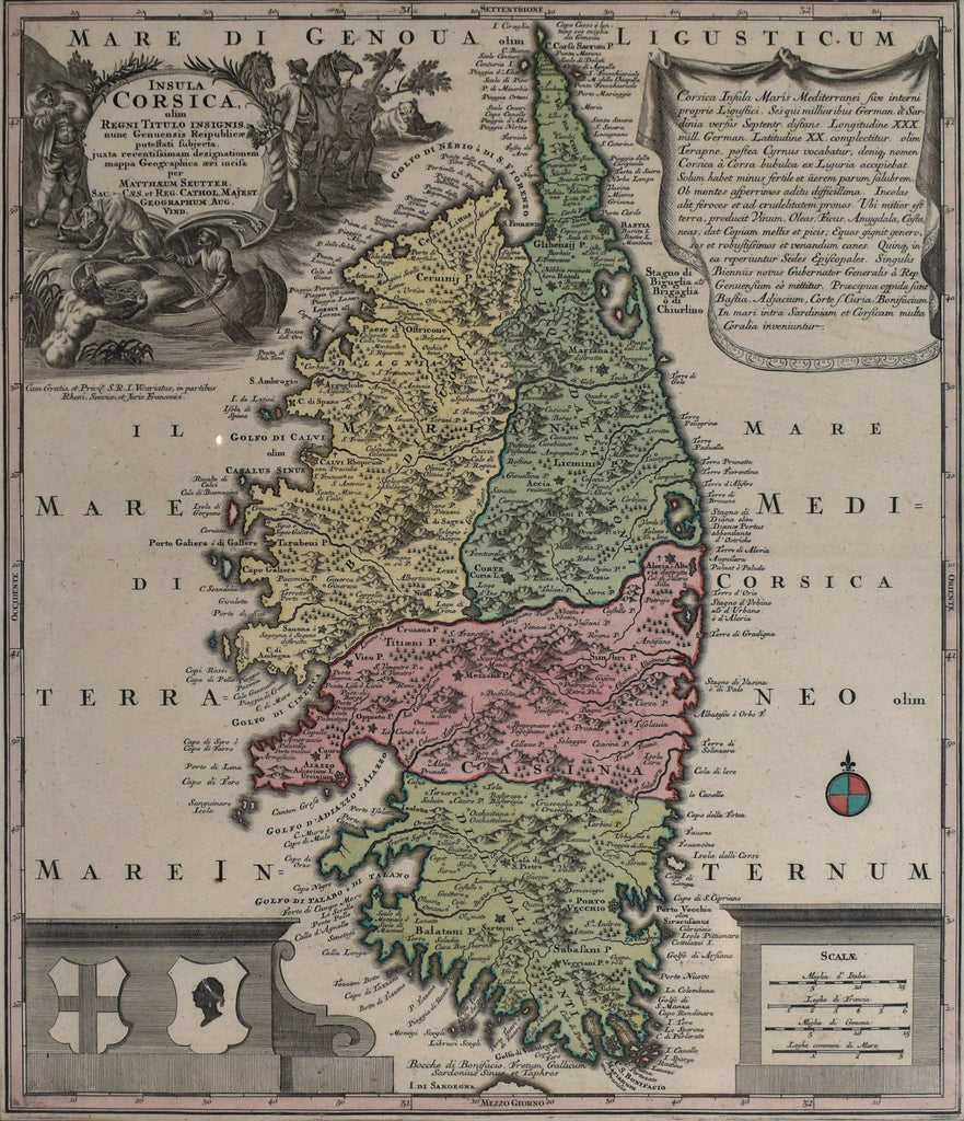 Insula Corsica olim Regent Titulo Insignis: Seutter 1728