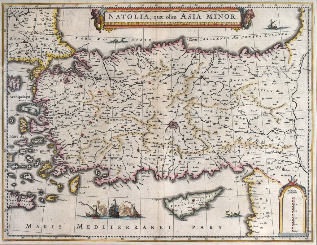 Old map of Turkey Asia Minor