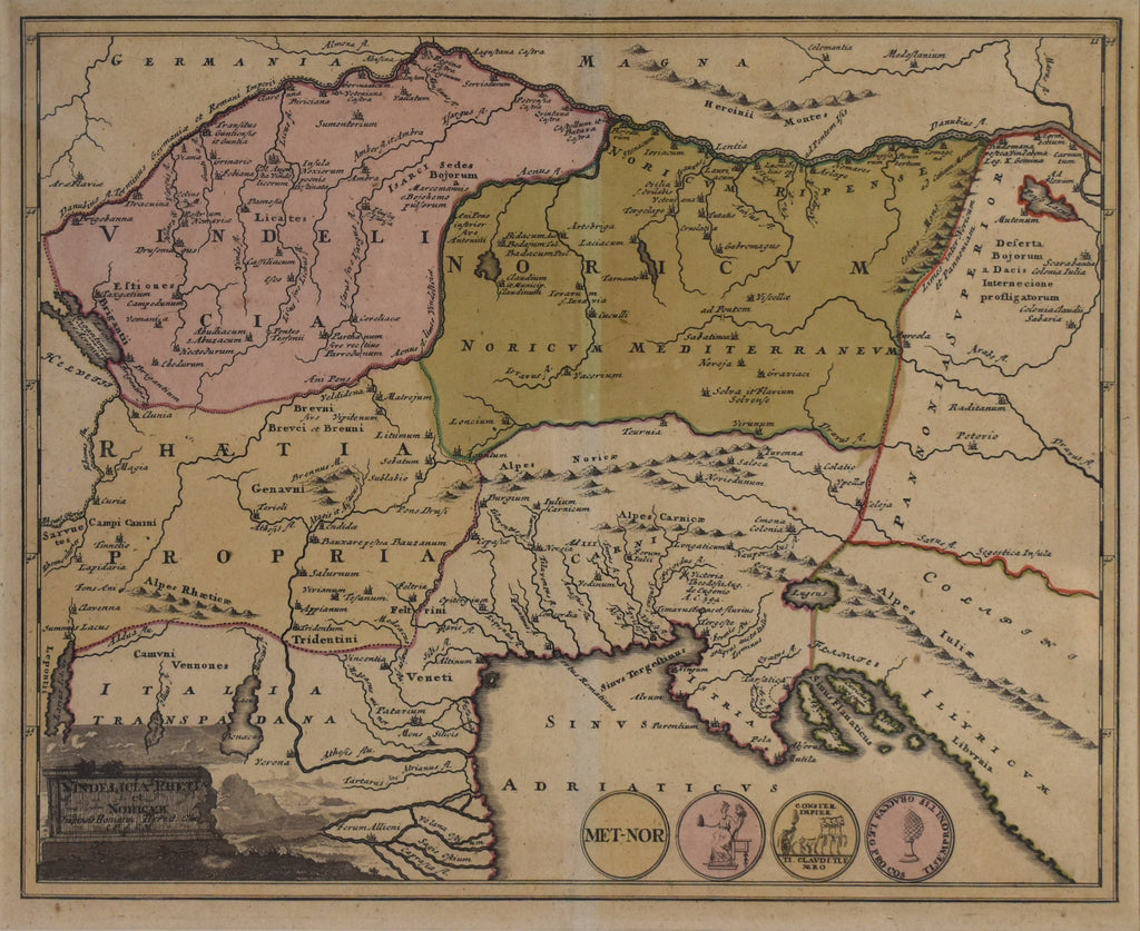 Vindelicia, Rhetia et Noricum: Homann Heirs 1730