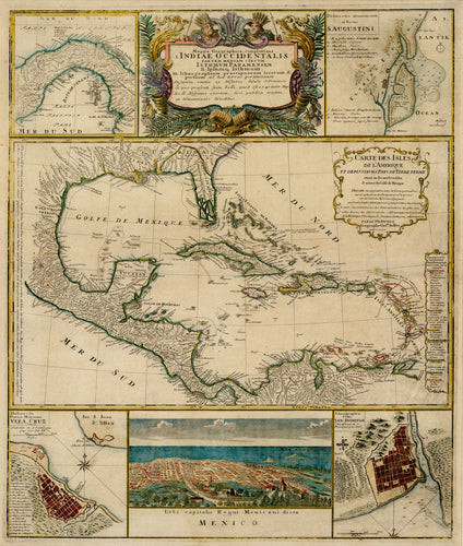 Old map of the West Indies