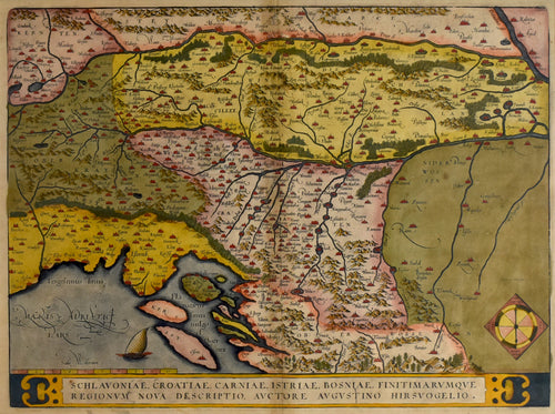 Old map of Slovenia, Croatia and Bosnia