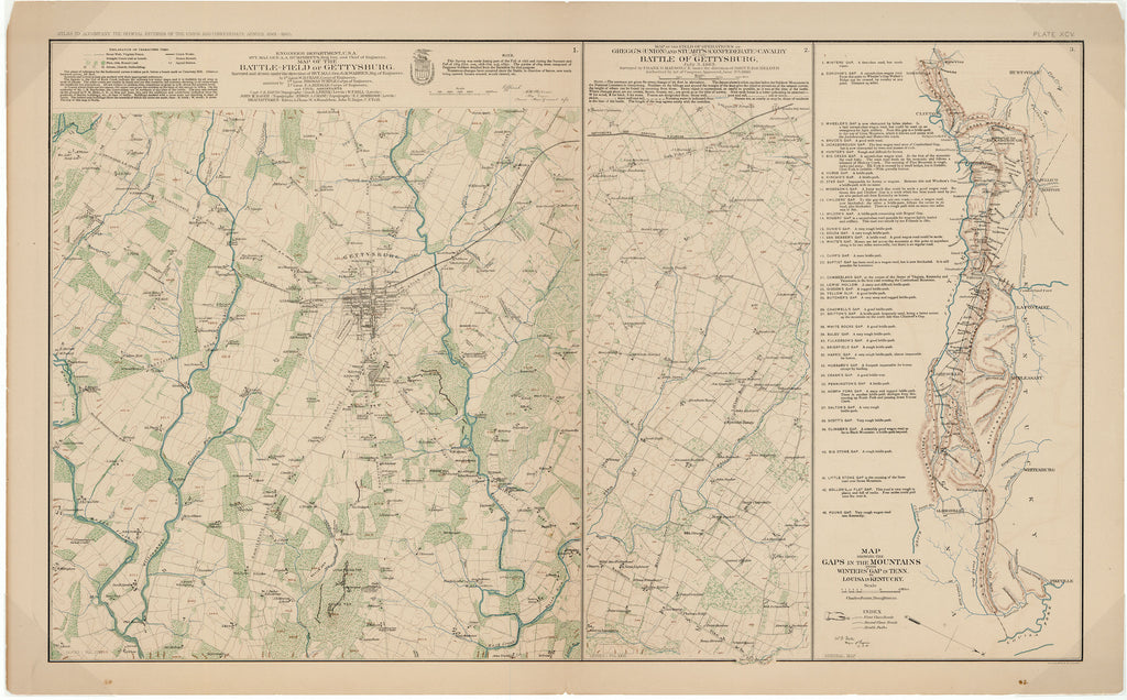 Old map of the Battle of Gettysburg