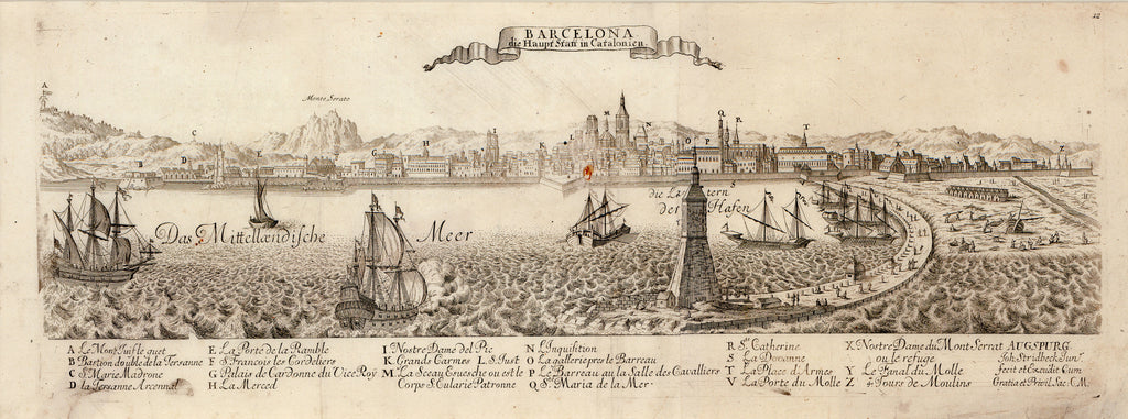 Barcelona die Haupt Statt in Catalonien: Bodenehr c. 1720