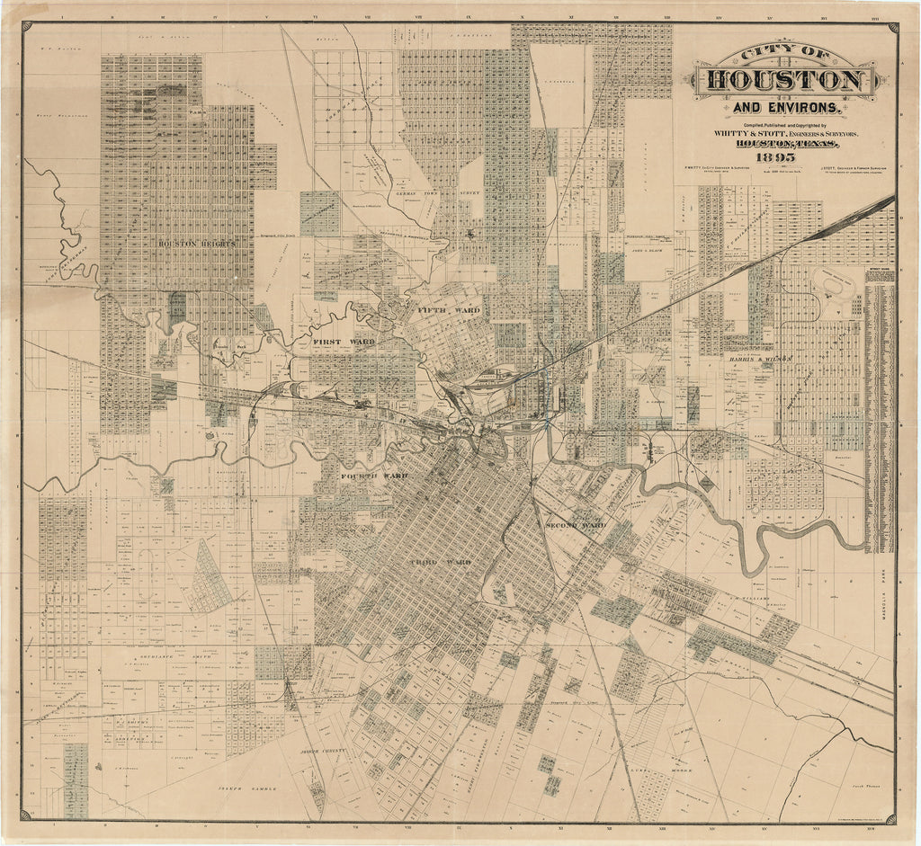 Old map of Houston, Texas